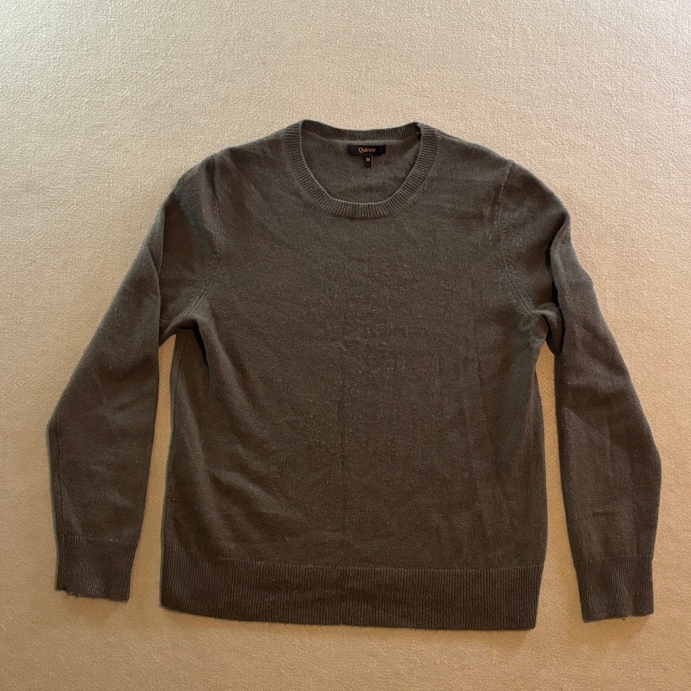 Quince Cashmere Crewneck Sweater Womens M Brown Mongolian Cashmere Minimalist